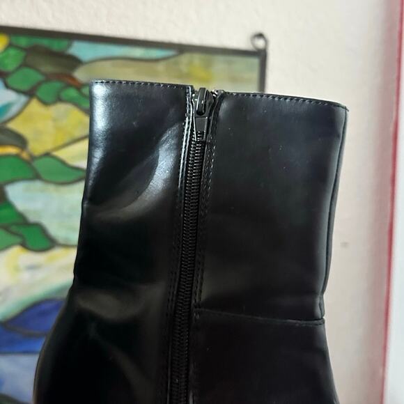 wild diva black white racer stripe stiletto boots - Picture 3 of 6